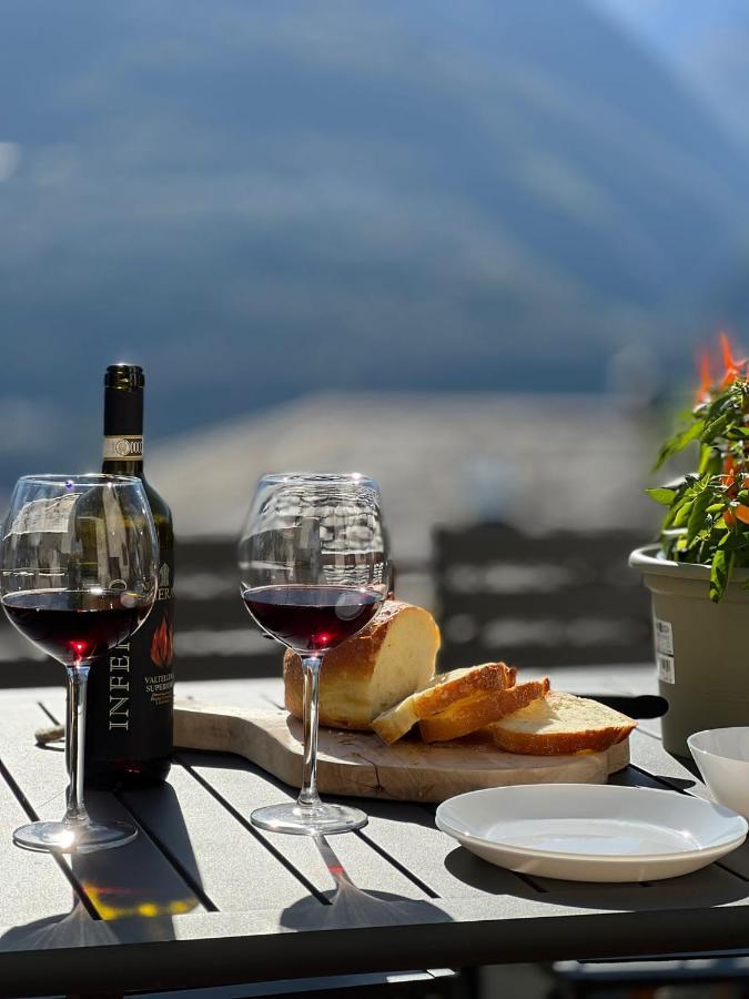 Panoramic Apartment Italian Alps Valtellina Near Sondrio, Tirano Poggiridenti Kültér fotó