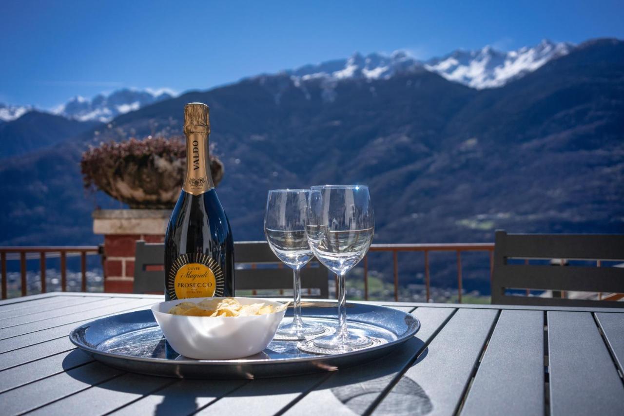 Panoramic Apartment Italian Alps Valtellina Near Sondrio, Tirano Poggiridenti Kültér fotó